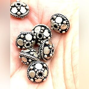 Two (2) Sterling Silver Bali Beads